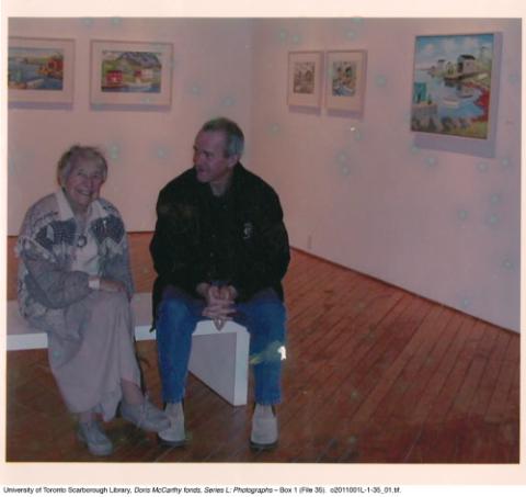 Doris McCarthy and Murray McLaughlin at an exhibition