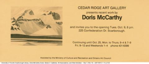 Recent work by Doris McCarthy