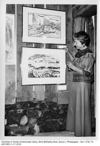 Doris McCarthy with Paintings