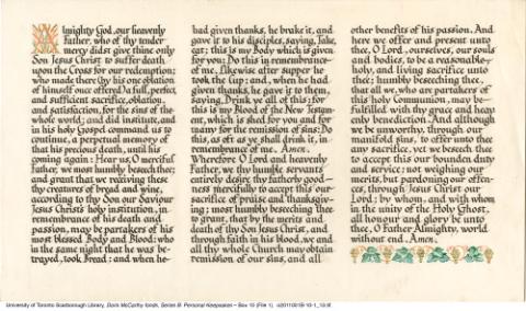 Illuminated manuscript by Doris McCarthy entitled 'Prayer'