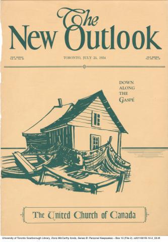 Cover of "The New Outlook" featuring a print of Doris McCarthy