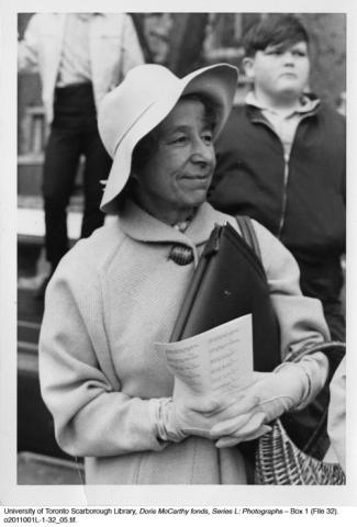 Doris McCarthy at a service