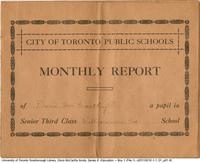 City of Toronto Schools monthly report card of Doris McCarthy